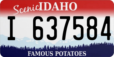 ID license plate I637584