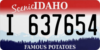 ID license plate I637654