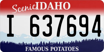 ID license plate I637694