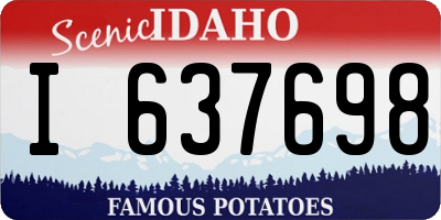 ID license plate I637698