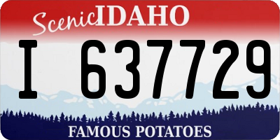 ID license plate I637729