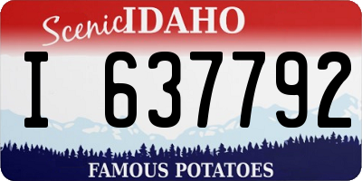 ID license plate I637792
