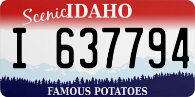ID license plate I637794