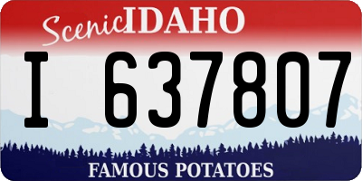 ID license plate I637807