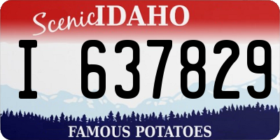 ID license plate I637829