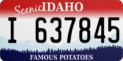 ID license plate I637845