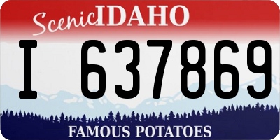 ID license plate I637869