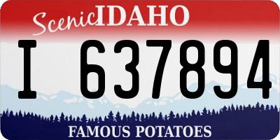 ID license plate I637894