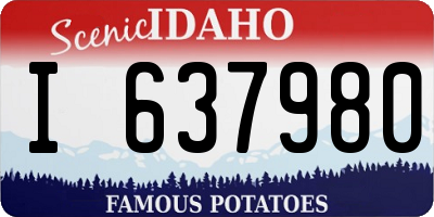 ID license plate I637980