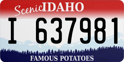 ID license plate I637981