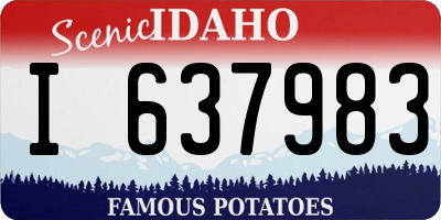ID license plate I637983