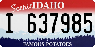 ID license plate I637985