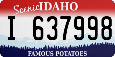 ID license plate I637998
