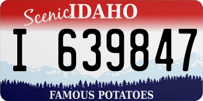 ID license plate I639847