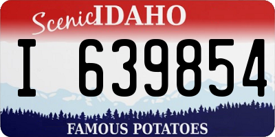 ID license plate I639854
