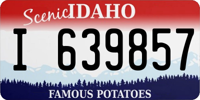ID license plate I639857