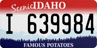 ID license plate I639984