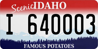 ID license plate I640003