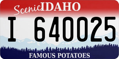 ID license plate I640025