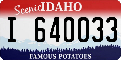 ID license plate I640033