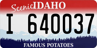 ID license plate I640037