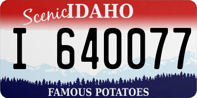 ID license plate I640077