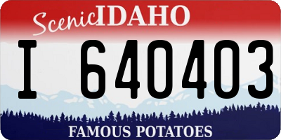 ID license plate I640403