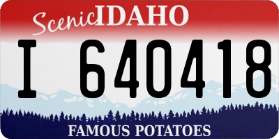 ID license plate I640418