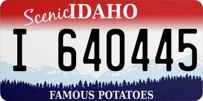 ID license plate I640445
