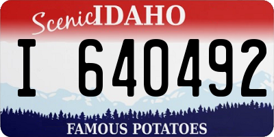 ID license plate I640492