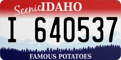 ID license plate I640537