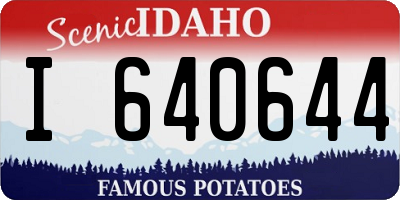 ID license plate I640644
