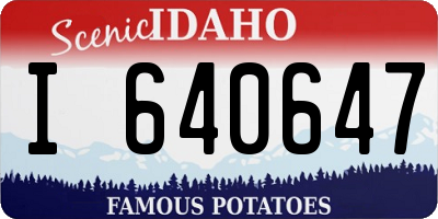 ID license plate I640647