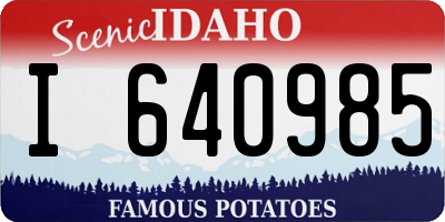 ID license plate I640985