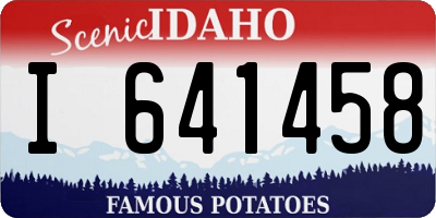ID license plate I641458
