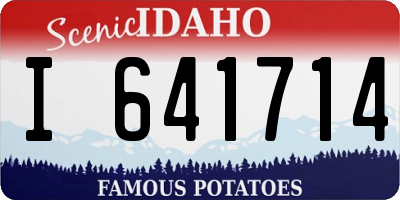 ID license plate I641714
