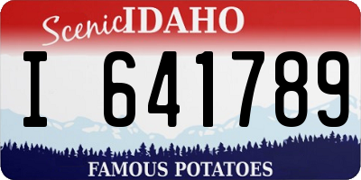 ID license plate I641789