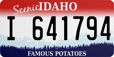 ID license plate I641794