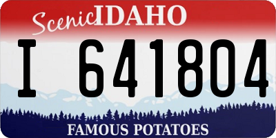 ID license plate I641804