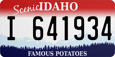 ID license plate I641934