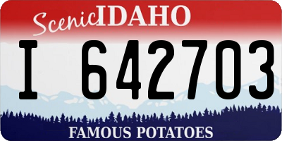 ID license plate I642703