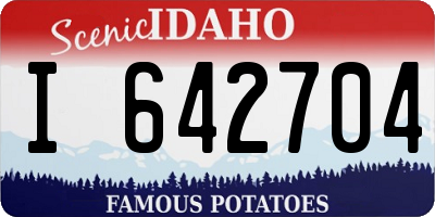 ID license plate I642704