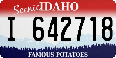 ID license plate I642718