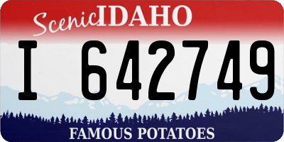 ID license plate I642749
