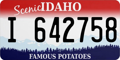 ID license plate I642758