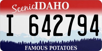 ID license plate I642794
