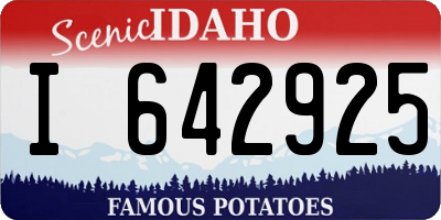 ID license plate I642925