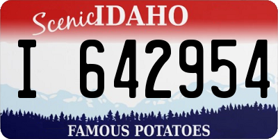 ID license plate I642954