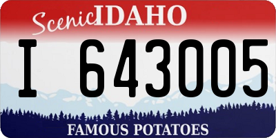 ID license plate I643005