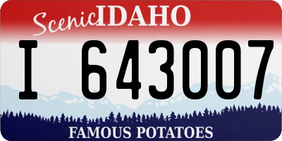 ID license plate I643007